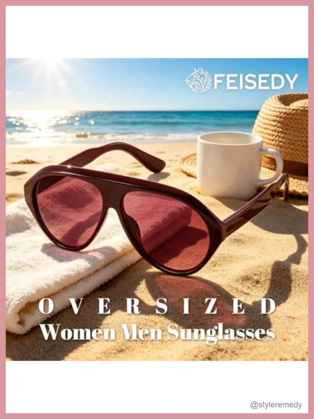 Retro Oversized Aviator Sunglasses with UV400 Protection
